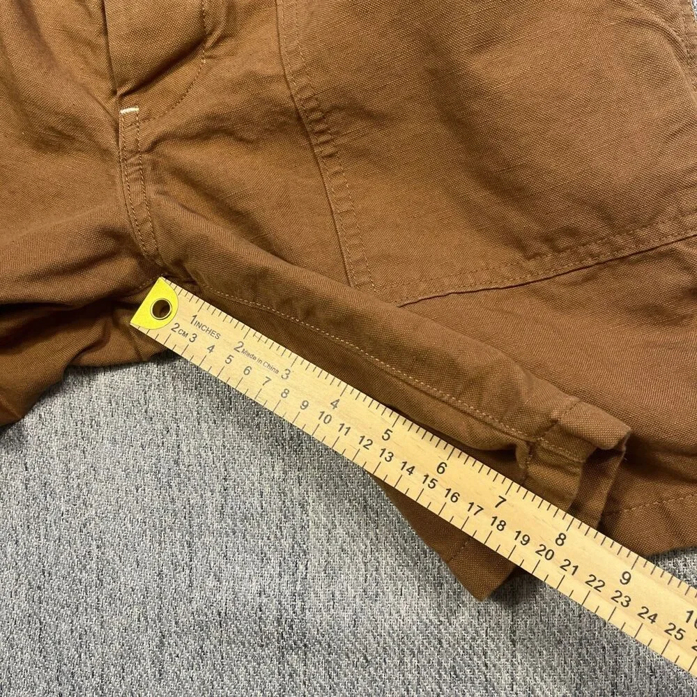 J.Crew Mens 29 Camp Utility Shorts  Burnt Orange Brown Cotton Linen AY197